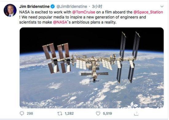 阿汤哥合作NASA 官宣！阿汤哥计划上太空拍电影